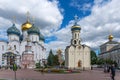 Sergiyev Posad, Russia- 20 August, 2020: Picturesque view of Trinity Lavra of St. Sergius in Sergiyev Posad in Russia Royalty Free Stock Photo