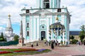 Sergiyev Posad, Russia- 20 August, 2020: Picturesque view of Trinity Lavra of St. Sergius in Sergiyev Posad in Russia Royalty Free Stock Photo