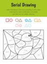 Serial drawing Educational Sheet. Primary module for Attention and Perception. 5-6 years old