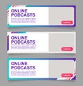 Serial podcast mobile application web banner design template