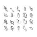 Sericulture Production Business isometric icons set vector Royalty Free Stock Photo