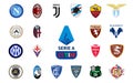 Serie A of Italy. Inter Milan, Milan, Napoli, Juventus, Roma, Lazio, Fiorentina, Lecce, Salernitana, Bologna, Spezia Calcio,