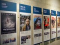 Serie of posters of the second world war films in the Topography of the terror to Berlin. Germany.