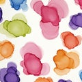 A series of amorphous, overlapping blobs in various colors fill the image, including Royalty Free Stock Photo