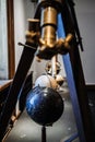 Warsaw, Poland - March 19, 2024. Row of Antique Celestial Globes on Display