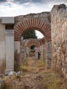 Series of Archways Reinforced in Brick and Mortar in the Ancient City of Philippi Greece Royalty Free Stock Photo