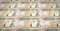 Banknotes of fifty jordanian dinars of Jordan rolling, cash money, loop