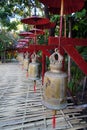 Series of bells at Wat Pan Tao Royalty Free Stock Photo