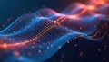 Series of binary numbers displayed in wavy pattern. Complexity concept with organized manner. Digital tech background. Coding Royalty Free Stock Photo