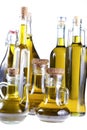 Series of bottles of olive oil Royalty Free Stock Photo