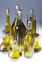 Series of bottles of olive oil Royalty Free Stock Photo