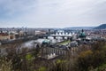 A series of bridges over the Moldava river along the city of Prague, Czech Republic