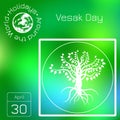 Series calendar. Holidays Around the World. Event of each day of the year. Buddhist holiday - Vesak. Golden Bodhi Tree Royalty Free Stock Photo