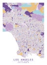 LosAngeles,California USA Creative Color Block Map Decor Serie