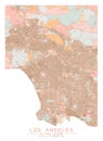 LosAngeles,California USA Creative Color Block Map Decor Serie