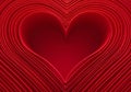 A series of concentric heart shapes are layered to create a three-dimensional effect. Royalty Free Stock Photo