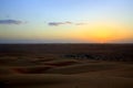 Series of desert dunes in the light of the sunset, Wahiba Sand, Oman Royalty Free Stock Photo