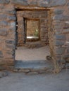 Series of Doorways with Wooden Lintels at Aztec Ruins National Monument in Aztec, New Mexico Royalty Free Stock Photo