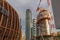 Series of evening views of Gae Aulenti square in Milan