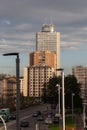 Series of evening views of Gae Aulenti square in Milan