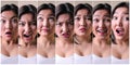 Series of facial expressions
