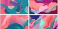 A series of four abstract images of a woman. Generative AI image.