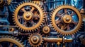 A series of gears and machinery. Illustrative concept of machine