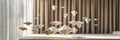 A series of geometric figures creating a dynamic display in a hanging mobile