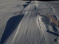 a series of hills in a row on a downhill ski course. children and adults race Royalty Free Stock Photo