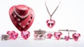 featuring a love-themed jewelry display in images.AI Generated