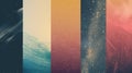 A series of images with a space theme, each with a different color scheme. Generative AI