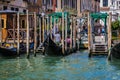 A series of images walking along the canals of Venice, against the backdrop of the architectural landscape of the city.