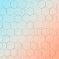 Series of interconnected hexagons outlined in a gradient background transitio Royalty Free Stock Photo