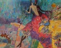 Series `Jazz People.` Artist Roman Nogin. , oil painting, bright color, jazz, singer, musician