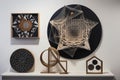 a series of kinetic and interactive geometric artworks with different patterns, shapes and sizes