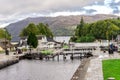 A series of locks in Caledonean Canal in Fort Augustus, Scotland Royalty Free Stock Photo