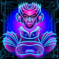 A series of neon Horoscope signs, in the style of cyberpunk. Zodiac Sign: Taurus Royalty Free Stock Photo