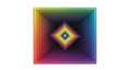 A series of nested squares create a dynamic 3D illusion, each layer shifting in col Royalty Free Stock Photo