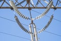 Electrical insulators in on a phylon electrical power line