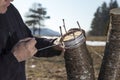 SERIES OF PHOTOS Grafting fruit tree