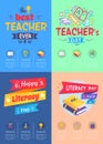 Series of Posters Teachers Day Vector Illustration