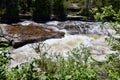 Series of rapids along the fast flowing Bonnechere River Royalty Free Stock Photo