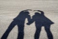 A series of silhouettes of young lovers