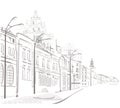 Series of sketches of streets in old city