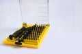 A series of small screwdriver set for tightening electronics Royalty Free Stock Photo