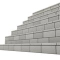 Stacked gray concrete steps with textured surface on white background stairs building material Royalty Free Stock Photo