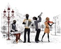 Series of the streets with musicians.