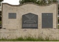 A series of three plaques making up the Jardin De Heroes Veteran\'s Memorial in Uvalde, Texas.