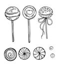 A series of vector graphic sweets, caramels Royalty Free Stock Photo