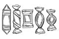 A series of vector graphic sweets, caramels Royalty Free Stock Photo